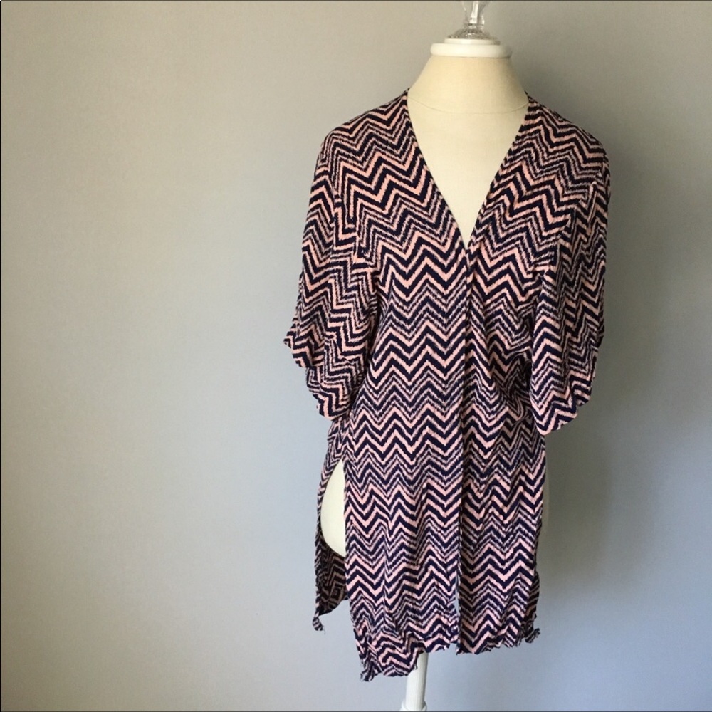 Tori Praver Coral and Deep Navy Swim Komono